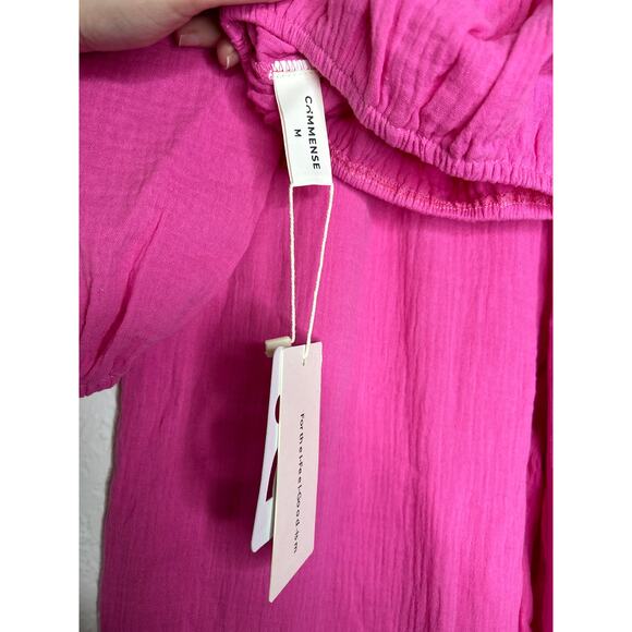 Commense Pink Cotton Blend Off The Shoulder Top & Pant Set M NWT - Picture 3 of 4